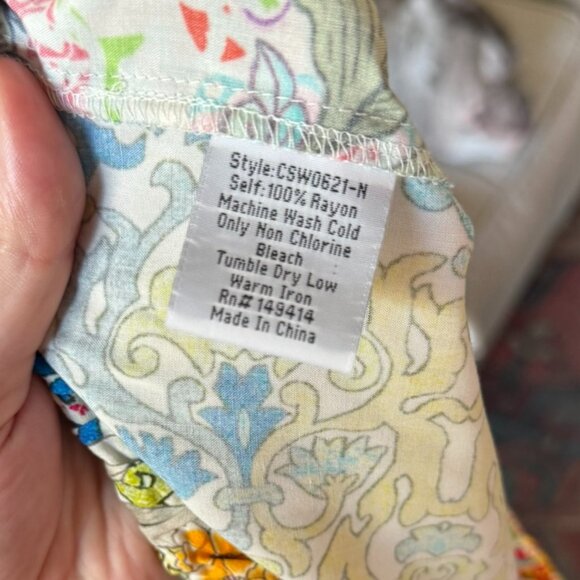 Johnny Was – Pearce Colorful Tropical Smocked Wide Leg Pants – Women’s L - Picture 16 of 16